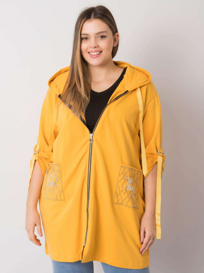 Dámska bavlnená mikina na zips s vreckami plus size Kód produktu RV-BL-6795.84