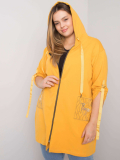 Dámska bavlnená mikina na zips s vreckami plus size 
