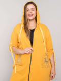 Dámska bavlnená mikina na zips s vreckami plus size 