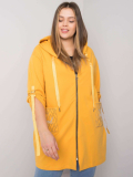 Dámska bavlnená mikina na zips s vreckami plus size 