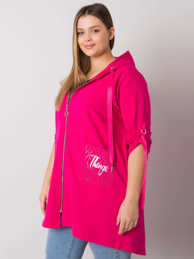 Dámska bavlnená mikina na zips s vreckami plus size Kód produktu RV-BL-6795.84   