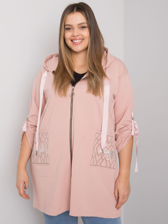 Dámska bavlnená mikina na zips s vreckami plus size Kód produktu RV-BL-6795.84   