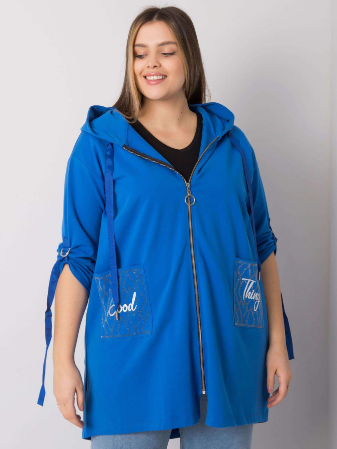 Dámska bavlnená mikina na zips s vreckami plus size Kód produktu RV-BL-6795.84   