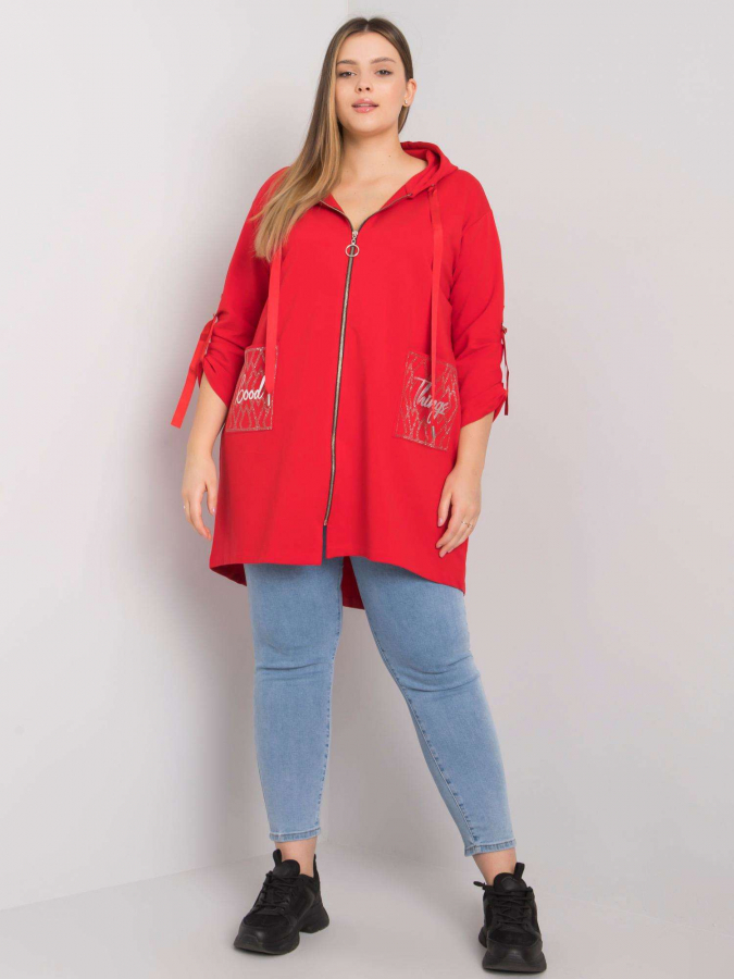 Dámska bavlnená mikina na zips s vreckami plus size Kód produktu RV-BL-6795.84 