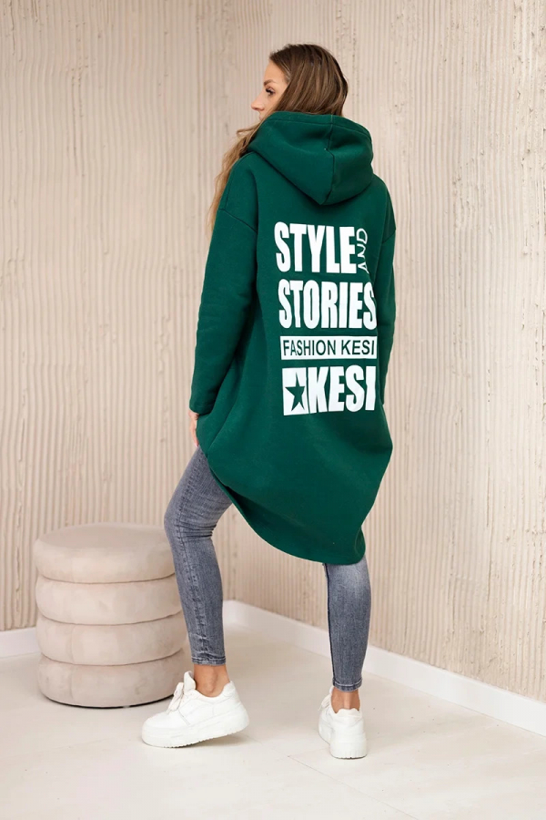 Polstrovaná mikina s dlhým chrbtom a kapucňou Penny