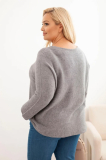 Dámsky sveter plus size s lodičkovým výstrihom fango