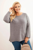 Dámsky sveter plus size s lodičkovým výstrihom fango
