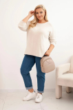 Dámsky sveter plus size s lodičkovým výstrihom fango