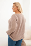 Dámsky sveter plus size s lodičkovým výstrihom fango