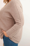 Dámsky sveter plus size s lodičkovým výstrihom fango
