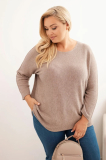 Dámsky sveter plus size s lodičkovým výstrihom fango