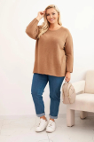 Dámsky sveter plus size s lodičkovým výstrihom fango