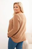 Dámsky sveter plus size s lodičkovým výstrihom fango