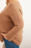 Dámsky sveter plus size s lodičkovým výstrihom fango