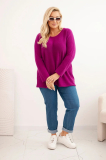 Dámsky sveter plus size s lodičkovým výstrihom fango