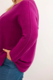 Dámsky sveter plus size s lodičkovým výstrihom fango