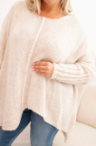 Dámsky sveter plus size z akrylom s voľným strihom a rukávom 3/4 Denny