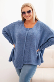 Dámsky sveter plus size z akrylom s voľným strihom a rukávom 3/4 Denny