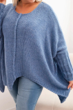 Dámsky sveter plus size z akrylom s voľným strihom a rukávom 3/4 Denny