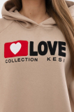 Zateplená bavlnená mikina s kapucňou Love 9799