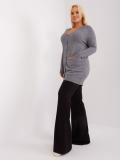 Dámsky sveter na gombíky plus size s vreckami Sofia PM-SW-PM731.34P