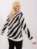 Dámsky sveter pruhovaný plus size s okrúhlym  výstrihom Lorenza PM-SW-PM785.23X