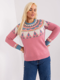 Dámsky sveter geometrickým vzorom plus size Campanile PM-SW-PM837.31X