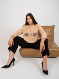 Dámska blúzka s okrúhlym výstrihom plus size Paris