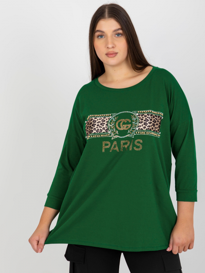 Dámska blúzka s okrúhlym výstrihom plus size Paris