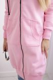 Dlhá zateplená mikina s kapucňou na zips Evana
