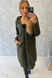 Dlhá zateplená mikina s kapucňou na zips Evana