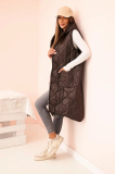 Predĺžená dámska prechodná vesta s kapucňou plus size Doris