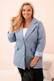 Dámska bunda Plus Size prešívaná s golierom a gombíkom Levana