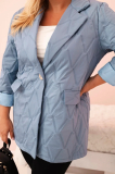Dámska bunda Plus Size prešívaná s golierom a gombíkom Levana