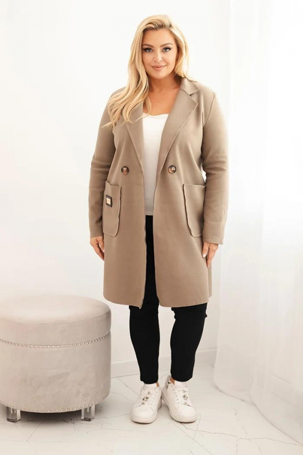 Elegantný oversize kabát s veľkými vreckami Luvana