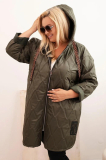 Dámska bunda Plus Size prešívaná s kapucňou a nápisom HOPE 