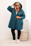 Dámska bunda Plus Size prešívaná s kapucňou a nápisom HOPE 5614