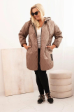 Dámska bunda Plus Size prešívaná s kapucňou a nápisom HOPE 5614