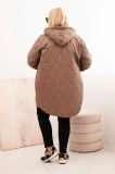 Dámska bunda Plus Size prešívaná s kapucňou a nápisom HOPE 5614