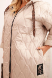 Dámska bunda Plus Size prešívaná s kapucňou a nápisom HOPE 5614