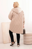 Dámska bunda Plus Size prešívaná s kapucňou a nápisom HOPE 5614