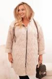 Dámska bunda Plus Size prešívaná s kapucňou a nápisom HOPE 5614