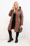 Dámska zimná prešívaná bunda Plus Size s kapucňou 5343 