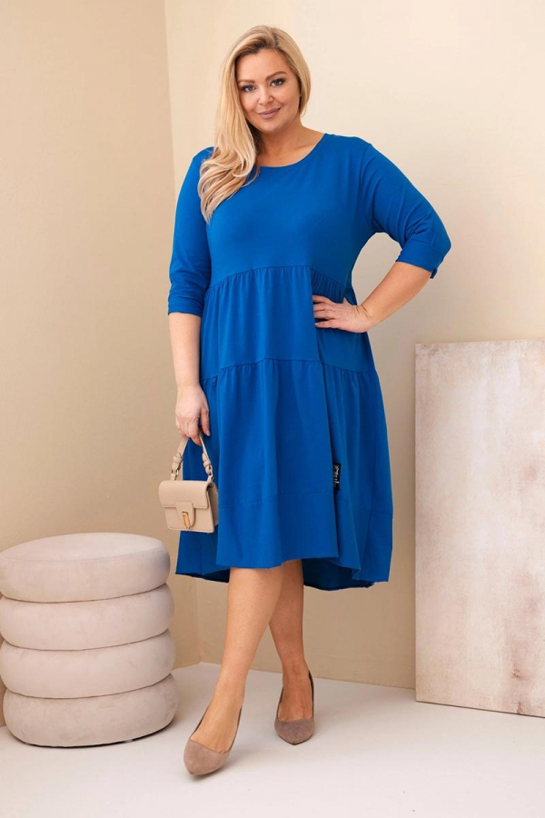 Oversize šaty s volánmi a podhnutými rukávmi model 22229 