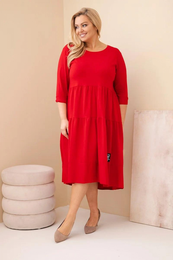 Oversize šaty s volánmi a podhnutými rukávmi model 22229 