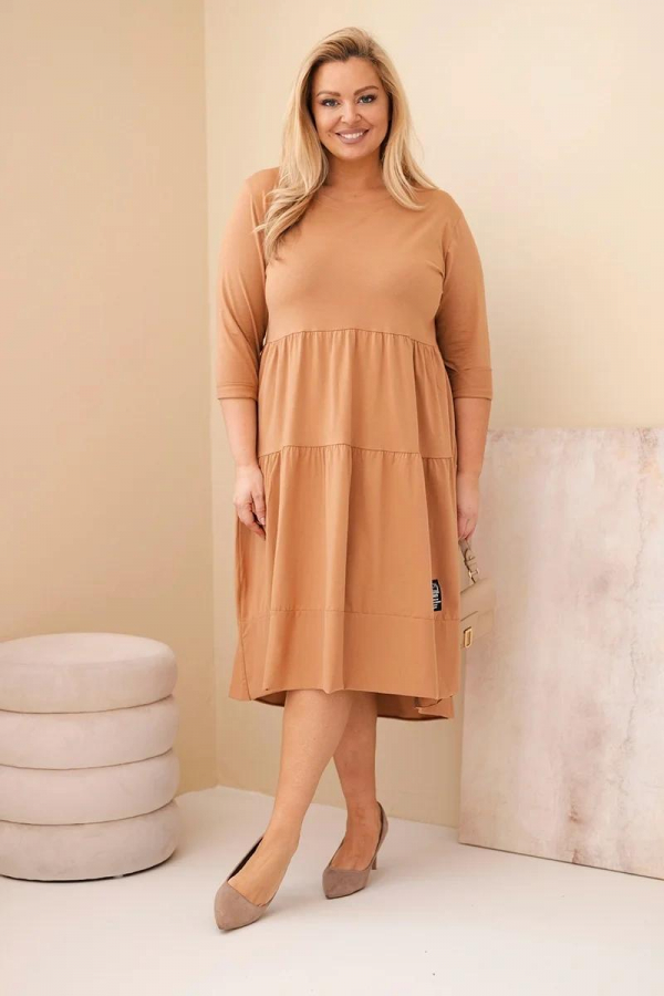 Oversize šaty s volánmi a podhnutými rukávmi model 22229 