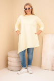 Asymetrické oversize šaty s voľným strihom a dlhým rukávom model 7834 