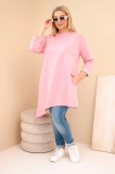 Asymetrické oversize šaty s voľným strihom a dlhým rukávom model 7834 