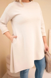 Asymetrické oversize šaty s voľným strihom a dlhým rukávom model 7834 