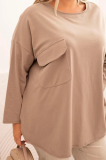 Bavlnená oversize blúzka s náprsným vreckom model 25210 